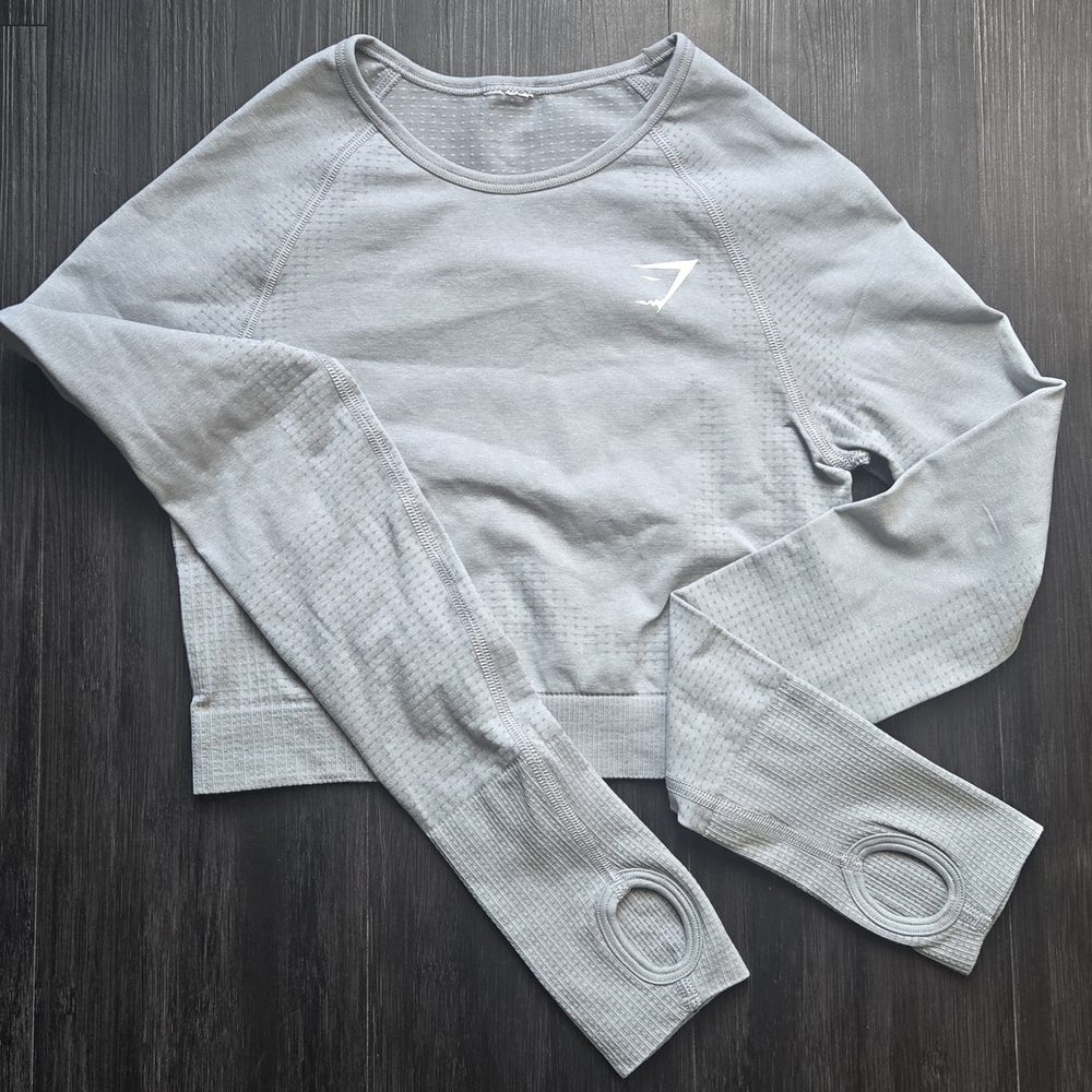 Gymshark Light Gray Long Sleeve Tee